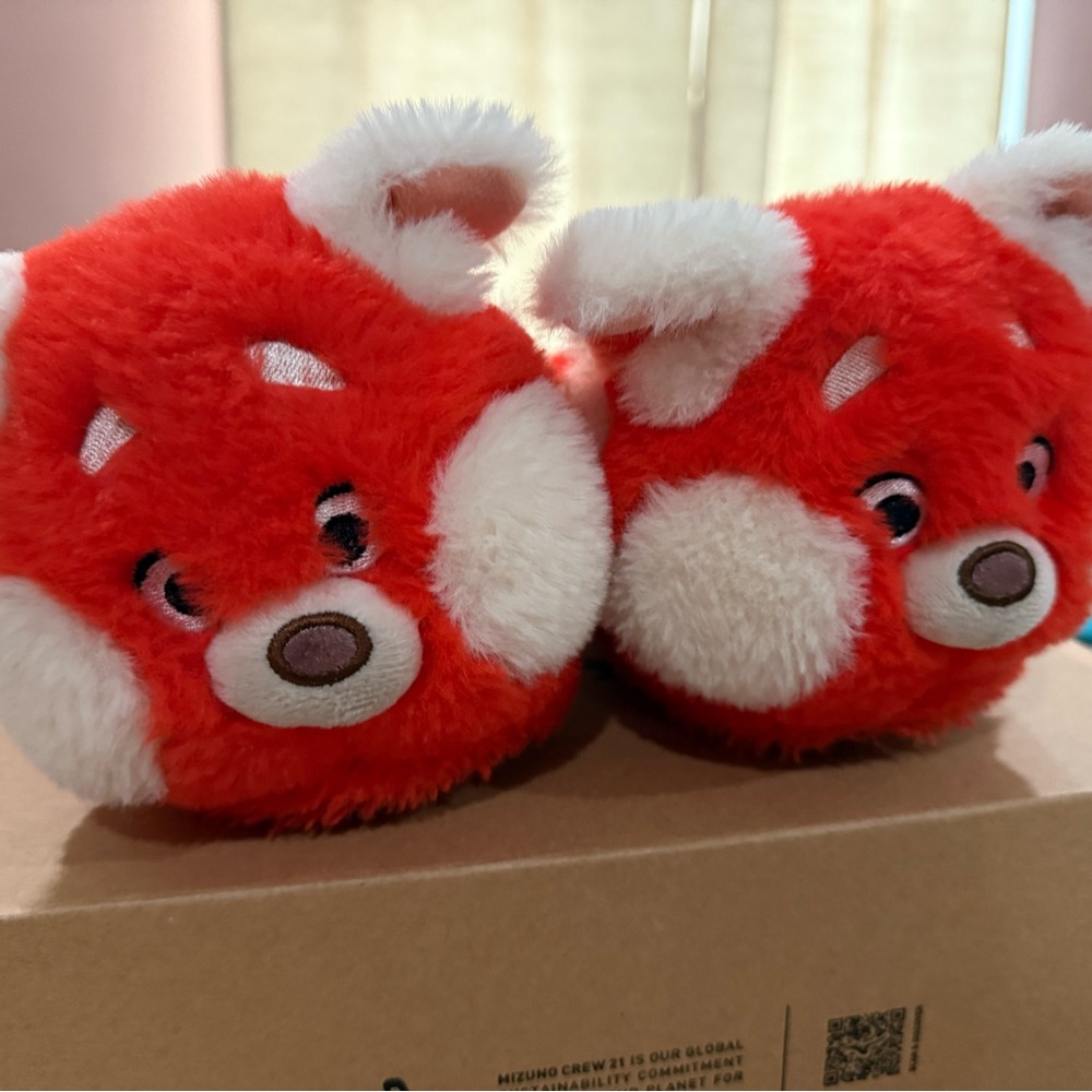Plush Red and White Panda Toy